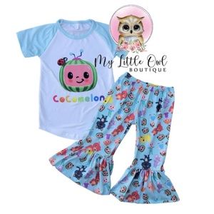 Girls Cocomelon Shirt Bell Bottoms Outfit